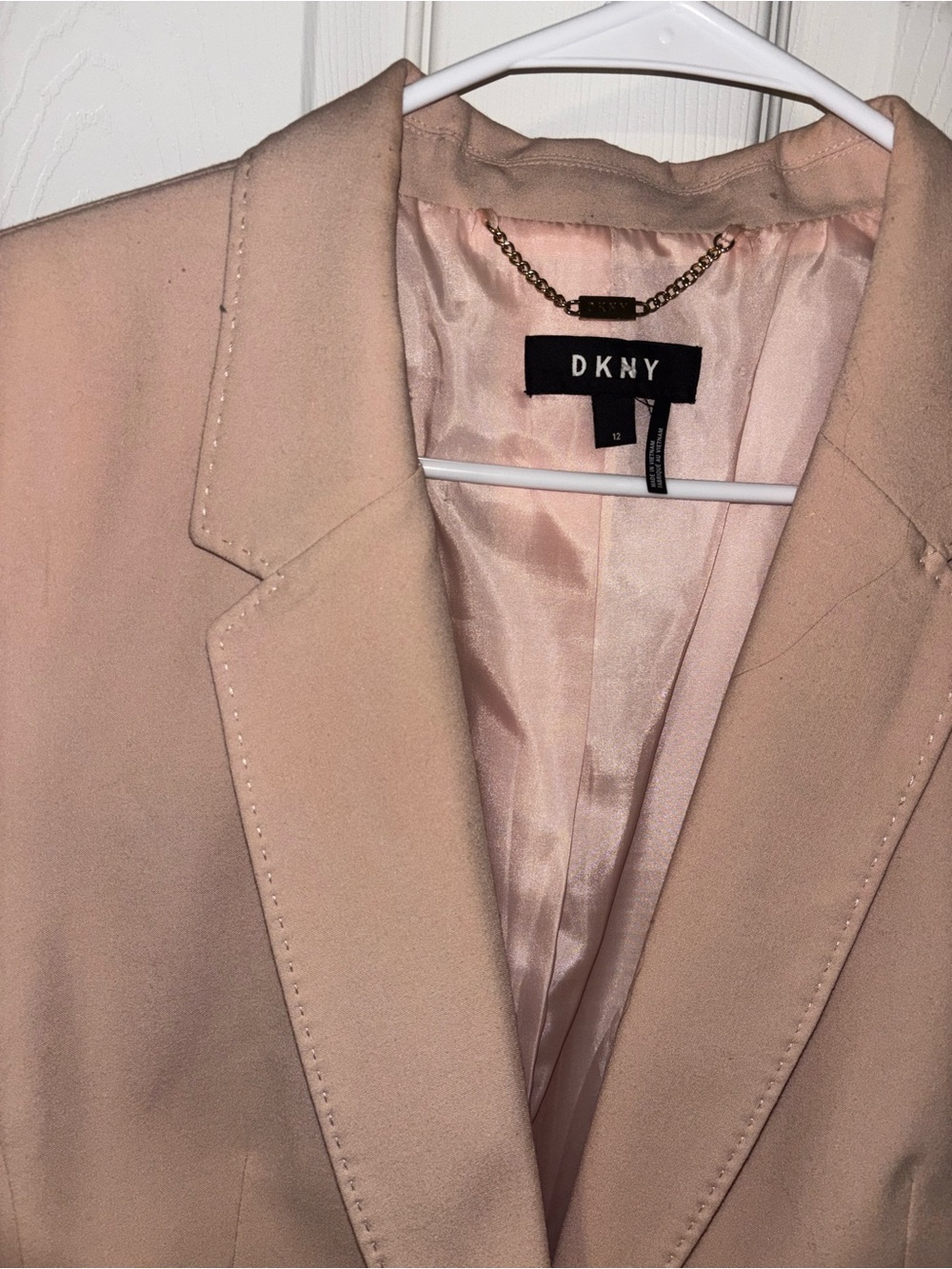 DKNY Light Blush Pink Women's Tailored Blazer
